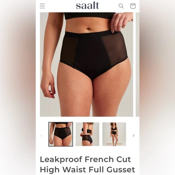NIB Saalt Leakproof French Cut High Waist Underwear - Picture 10 of 16